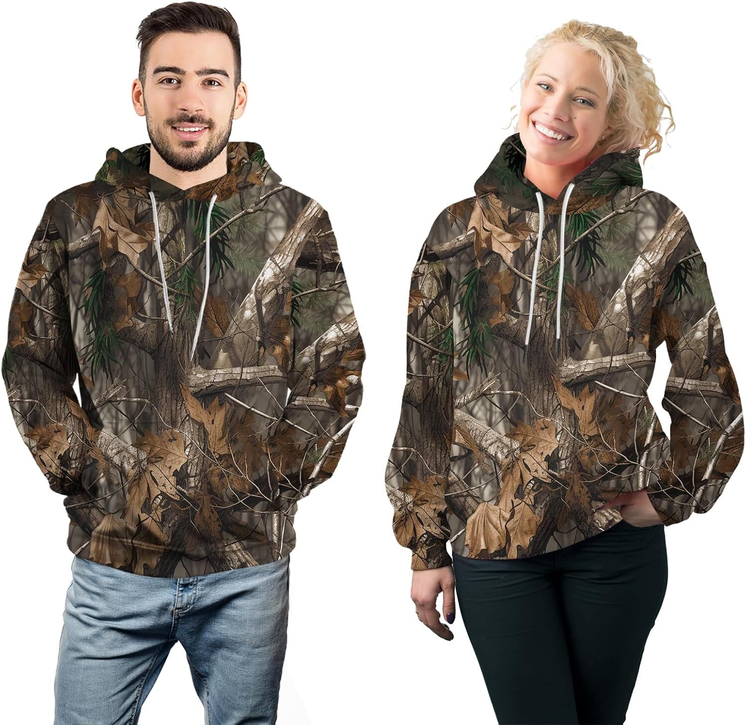 Hoodie for Mens Womens Mens Classic Hunting Camo Pullover Hoodie, Fleece Hooded Sweatshirts Graphic Hoodies sweatshirt