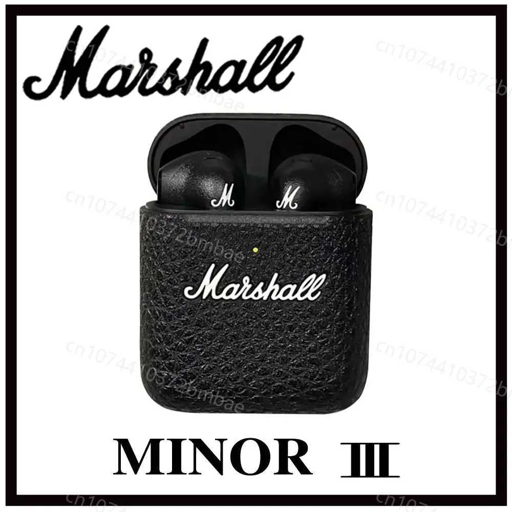Portable Speakers Marshall MINOR III portable wireless earphones HIFI sound Bluetooth earphones with charging case sports semi in ear earphones H240927