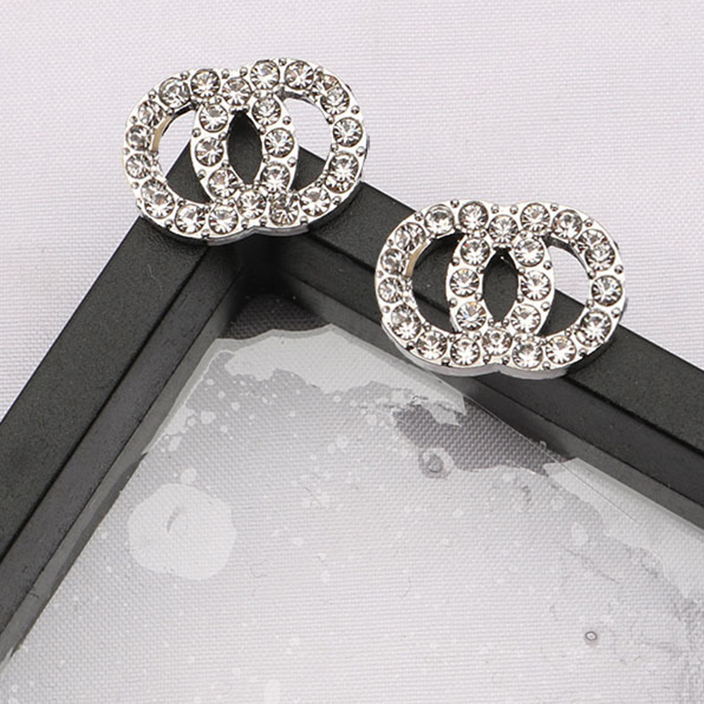 Vintage Mixed 18K Gold Plated 925 Silver Luxury Round Designers Letters Stud Geometric Famous Women Crystal Rhinestone Pearl Earring Wedding Party Jewerlry