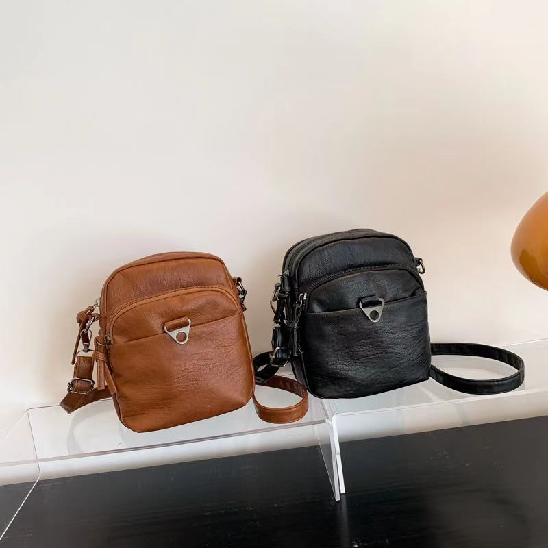 New Fashion Trend Women's Casual Crossbody Solid Color Foreign Style Small Single Shoulder Mobile Phone Bag