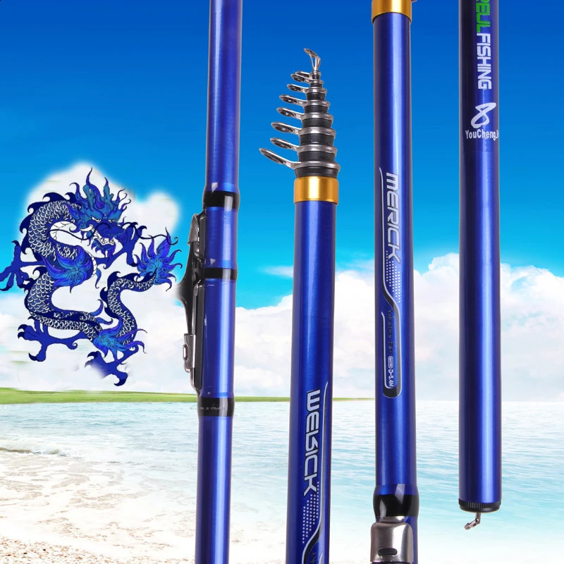 Carbon fiber 3.6M 4.5M 5.4M 6. rotating fishing rods electric telescopic rock fishing rods ww1 241011