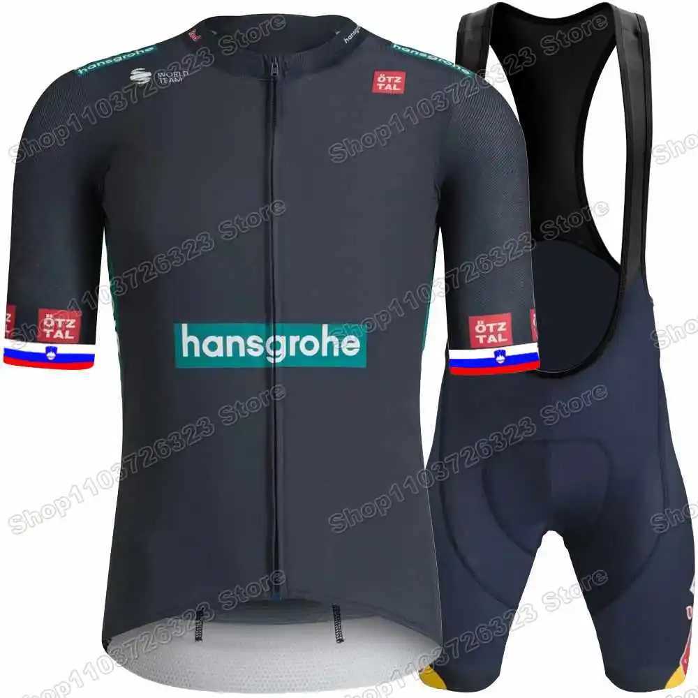 Hansgrohe cycling jersey set for the 2024 Italy Spain France tour team Primo Rogli clothing from Slovenia mens road cycling shirt bib shorts W240926