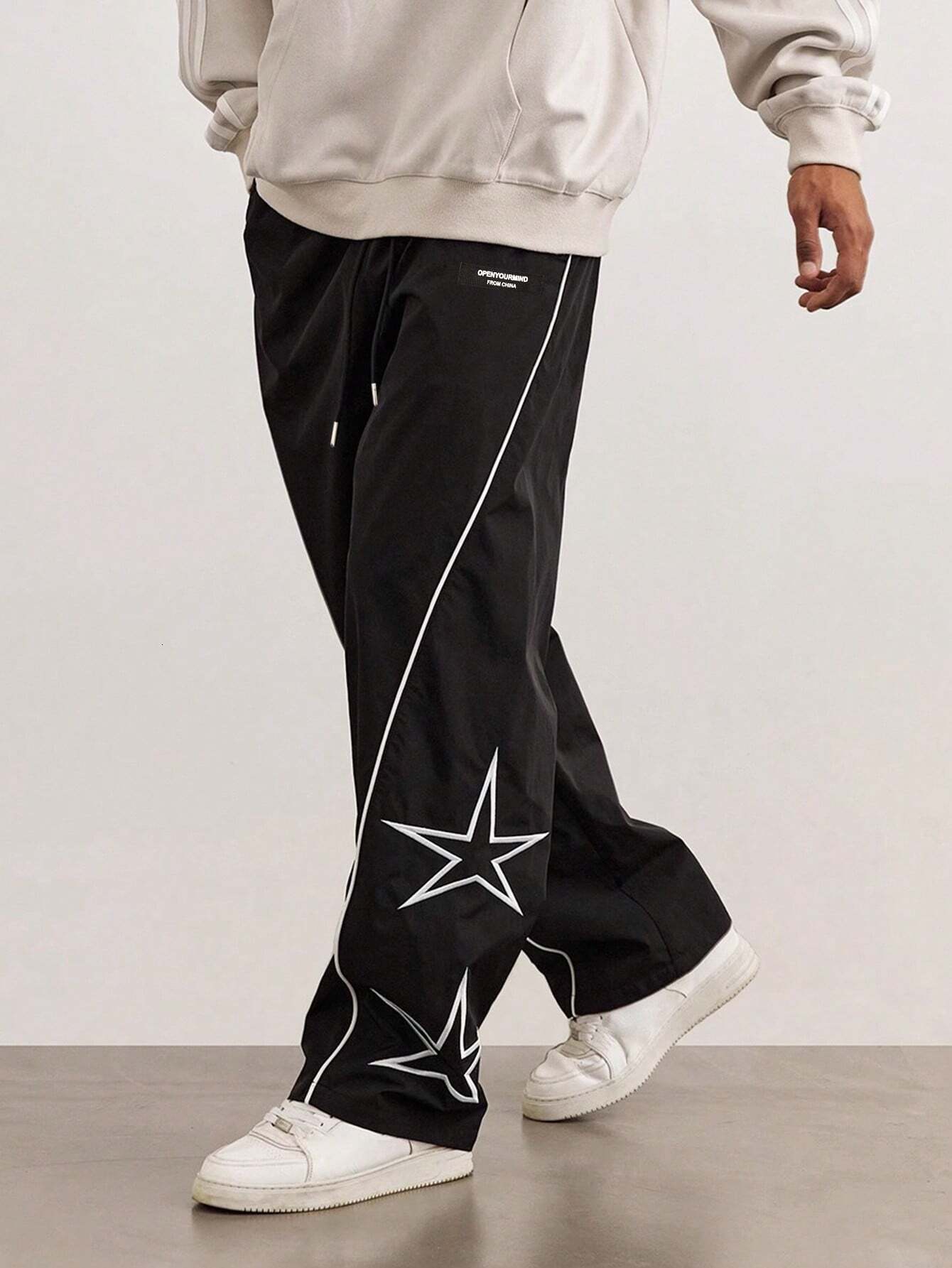 Men's Star Pattern Side Stripe Pants