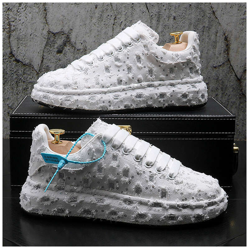 Ripped cowboy Casual for Men Wear-Resistant Fashion Lightweight Breathable Walking Comfortable Platform Outdoor Shoes