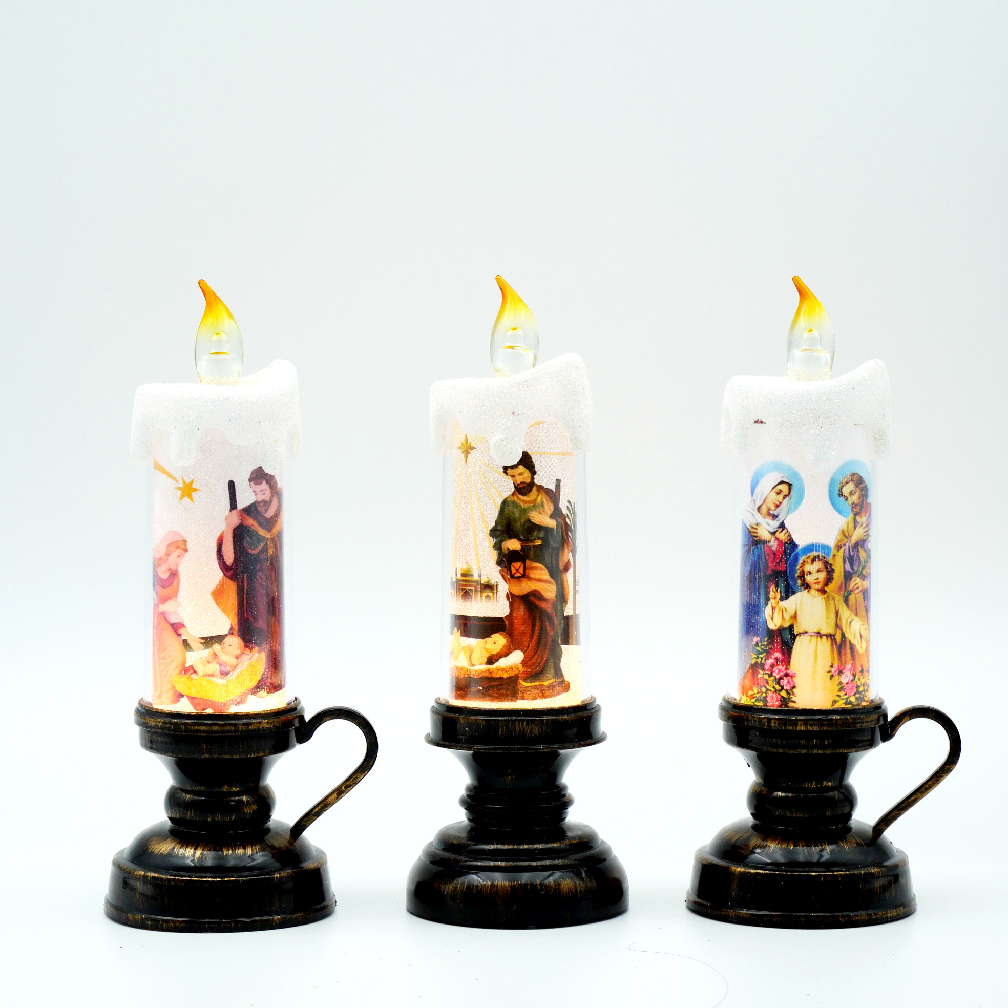 Christmas gift for children to send the family will light up the candle printing LED light decoration