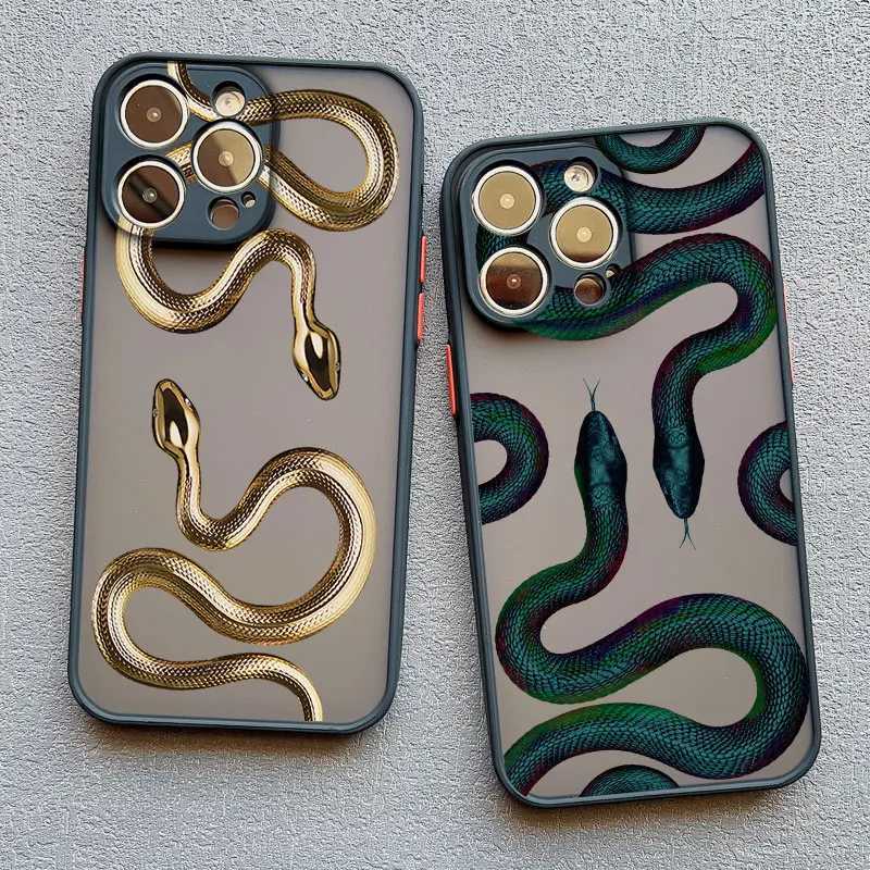 Luxurious Black Gold Snake Phone Case for IPhone 16 Plus 15 14 13 12 11 Pro Max Mini X XR Unique Dragon Shockproof Back Cover M240927