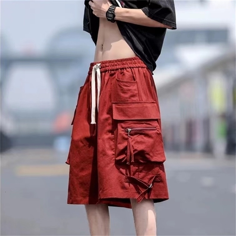 2024 Black Cool Cargo Shorts for Men and Women Couples Thin Loose Dopamine Sports Casual Korean Hip Hop Outwear y240926