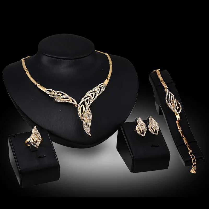 5 pieces of fashionable earrings necklaces bracelets ring sets wedding banquet and holiday gifts Y240926
