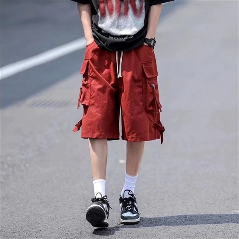 2024 Black Cool Cargo Shorts for Men and Women Couples Thin Loose Dopamine Sports Casual Korean Hip Hop Outwear y240926