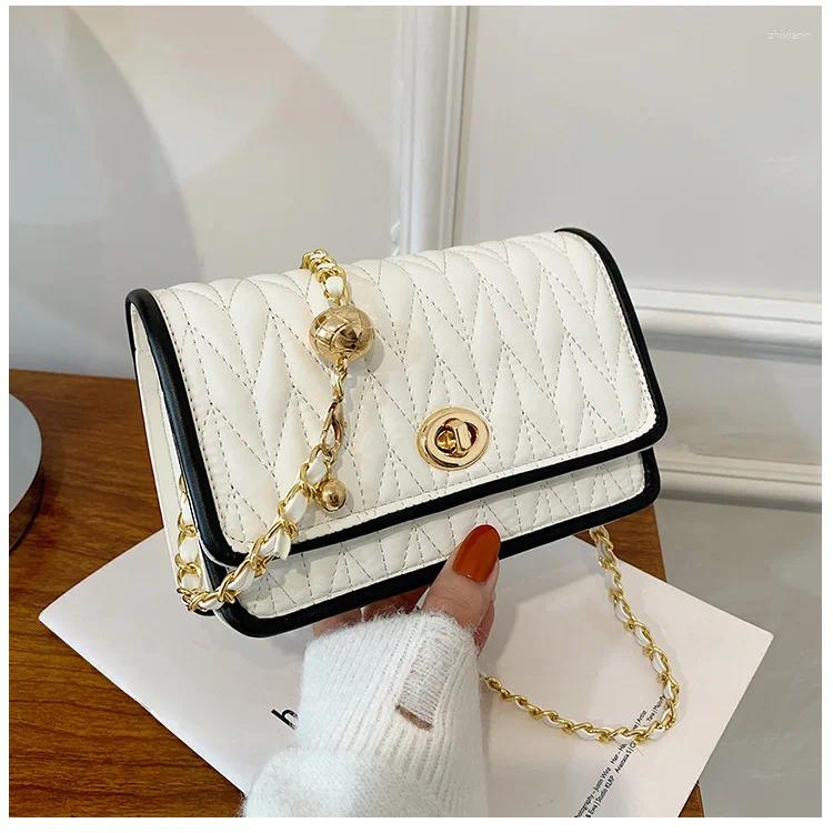 Totes Fashion Women's Shoulder Bag Simple Chain Texture Small Square Light Luxury Party Crossbody Purses And Handbags
