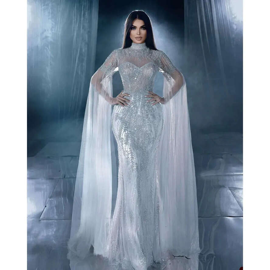 High Lace Gorgeous Neck Dresses Wedding Mermaid Applicants Long Sleeves On Tulle Zipper Or Length Custom Made Plus Size Bridal Gown Vestidos De Novia