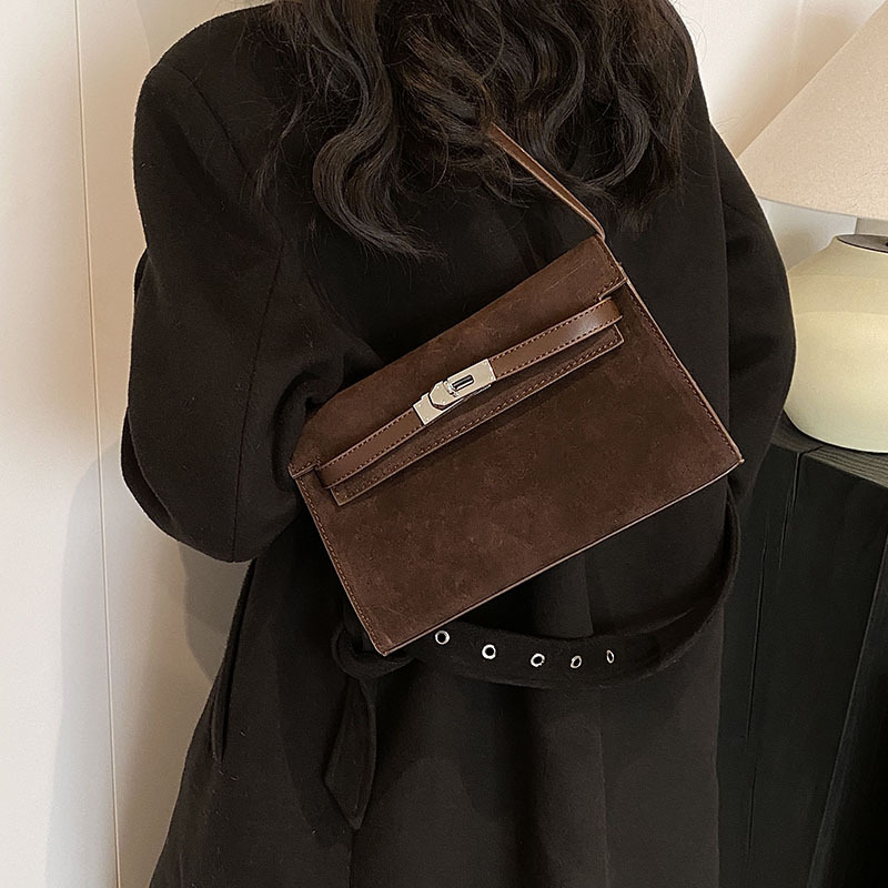 hot 2025 new frosted autumn and winter Kelly armpit women handbag shoulder crossbody small square original steel buckle hardware designer bag