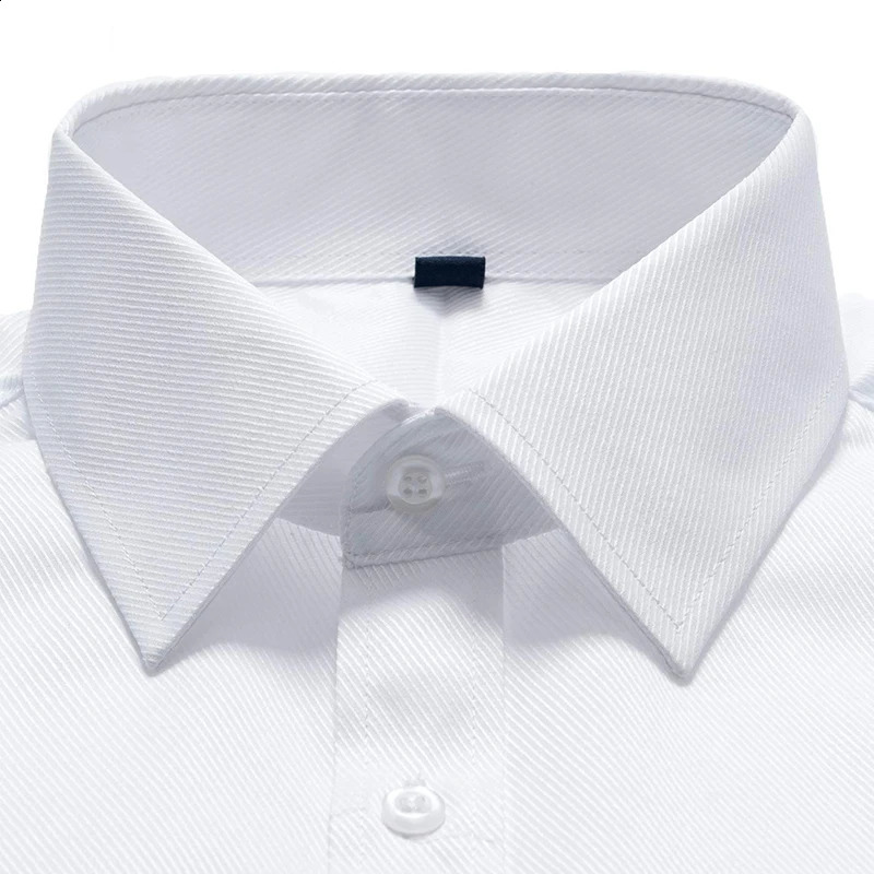 Classic French Cuff Mens Dress Shirt Long Sleeve Male Formal Wedding Party White Black Oversized Cufflink Shirts with Pocket 240927