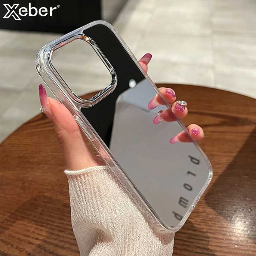 Luxury Plating Make Up Mirror Phone Case For iPhone 11 12 13 14 15 16 Pro Max Mini XR X XS 8 7Plus Hard Acrylic Shockproof Cover M240927