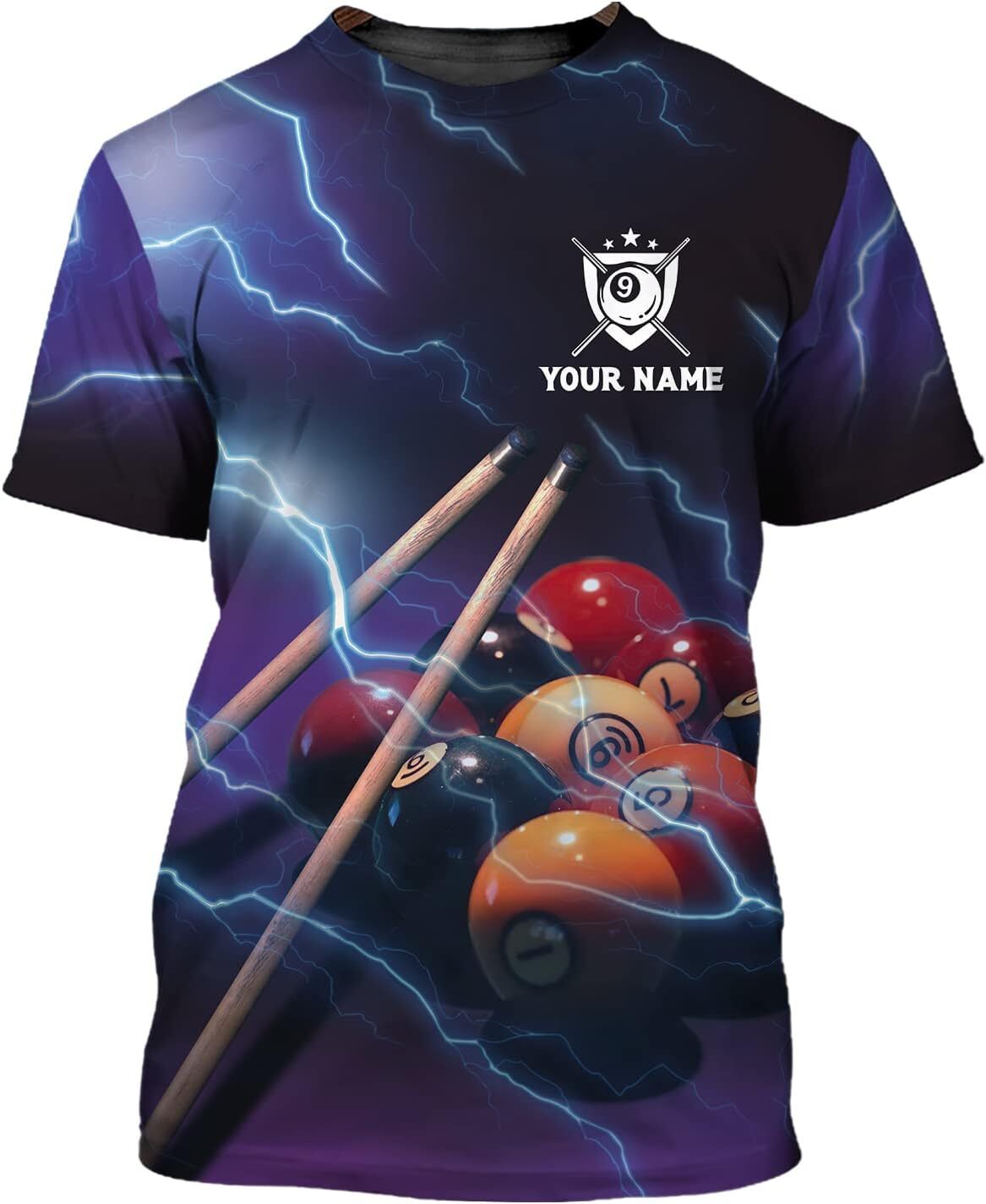 Mens T shirt 3D Personalized Crocodile Thunder Billiard T-Shirt Pool Players Casual Short Sleeve Outfit for Team Men Women graphic tee Casual tops sum