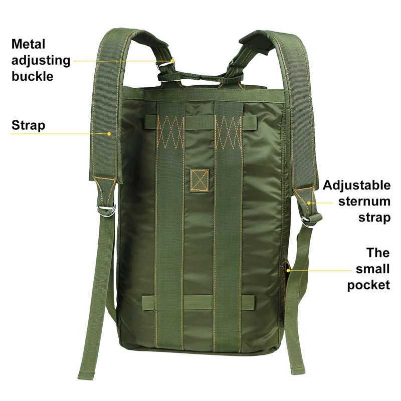 Durable all purpose backpack lightweight carrying parachute bag used for outdoor hunting trips hiking school carrying adventures Y240927