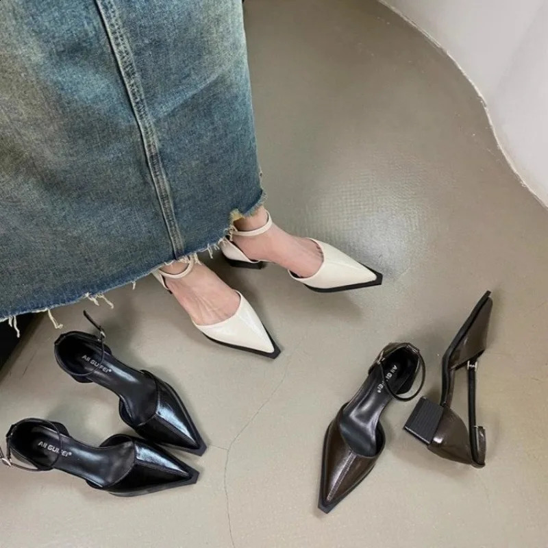 Designer Spring Women Mary Jane Shoes Women Vintage Girls Students JK Thick High Heels Women Elgant Pointed Toe Pumps 240925