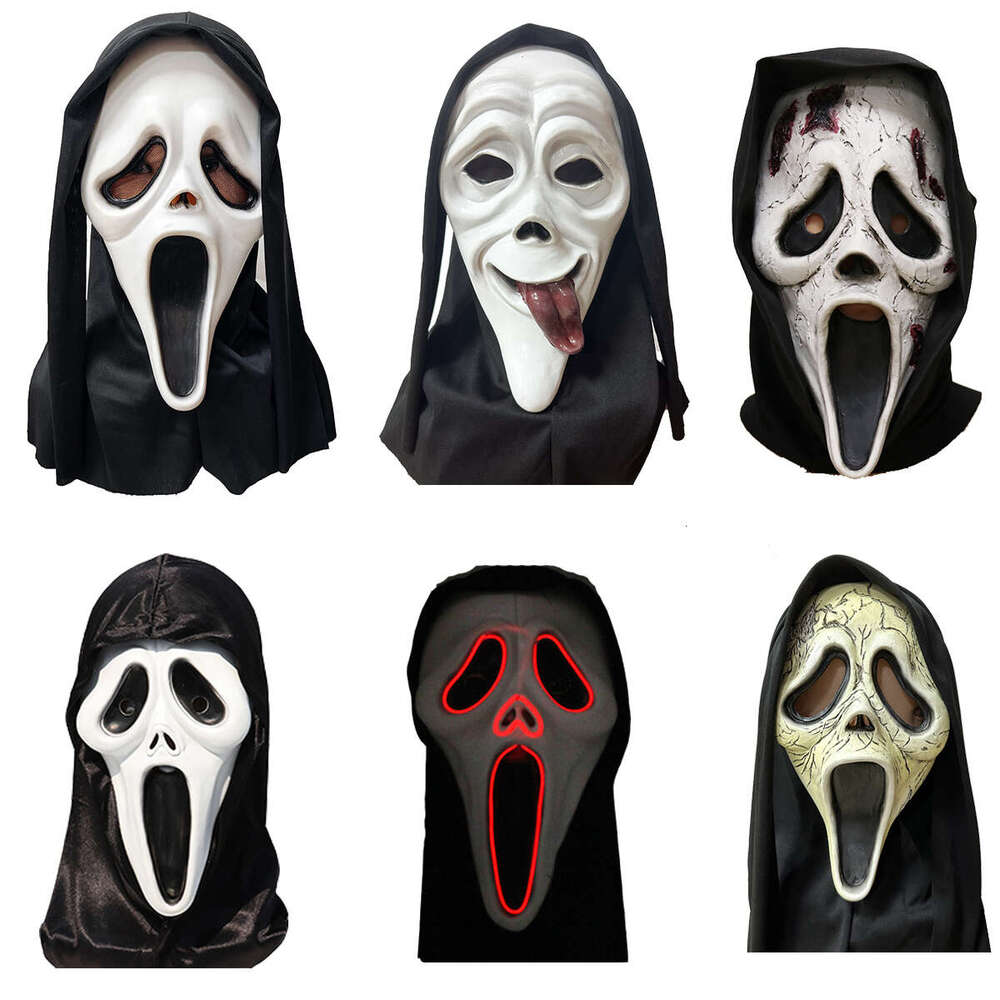 shanshi halloween mask New Halloween Movie Scream Scary Face Creepy Ghost Soft Latex Funny Horror Cosplay Costume Mask Party Props halloween party