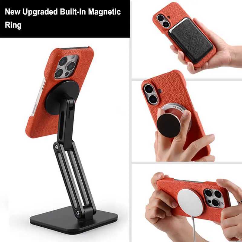 Melkco Magnetic Genuine Leather for IPhone 16 16pro High-quality Cowhide Business Mobile Phone Protective Case M240927