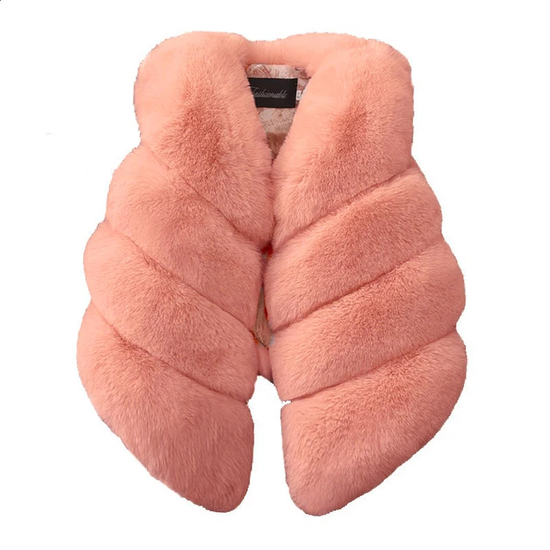Baby Girls Faux Fur Vest Children Kids Warm Outfits WaistCoat Tollder Jacket Coat Clothes Outerwear Clothing 241230