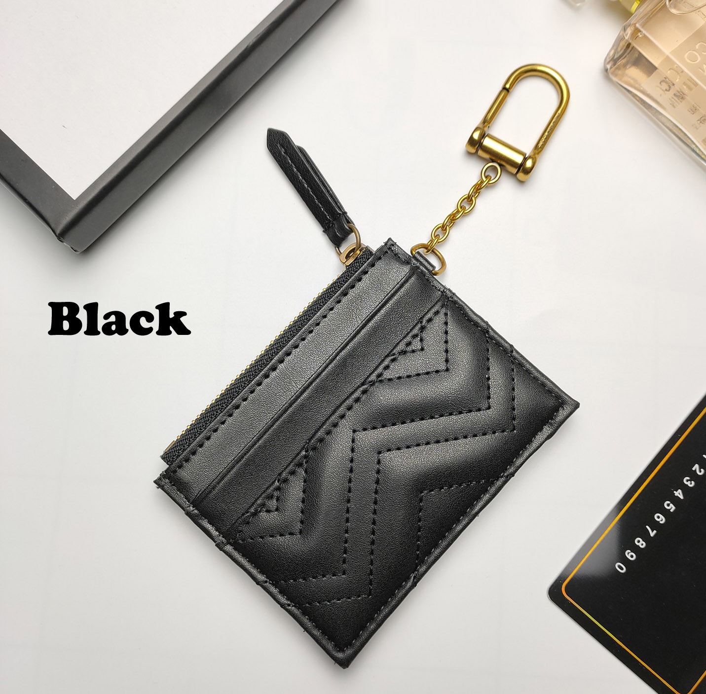 Designer wallet Women Card Holder Men Wallet Case Purse Quilted Leather Purses Key chain wallet Coin purse