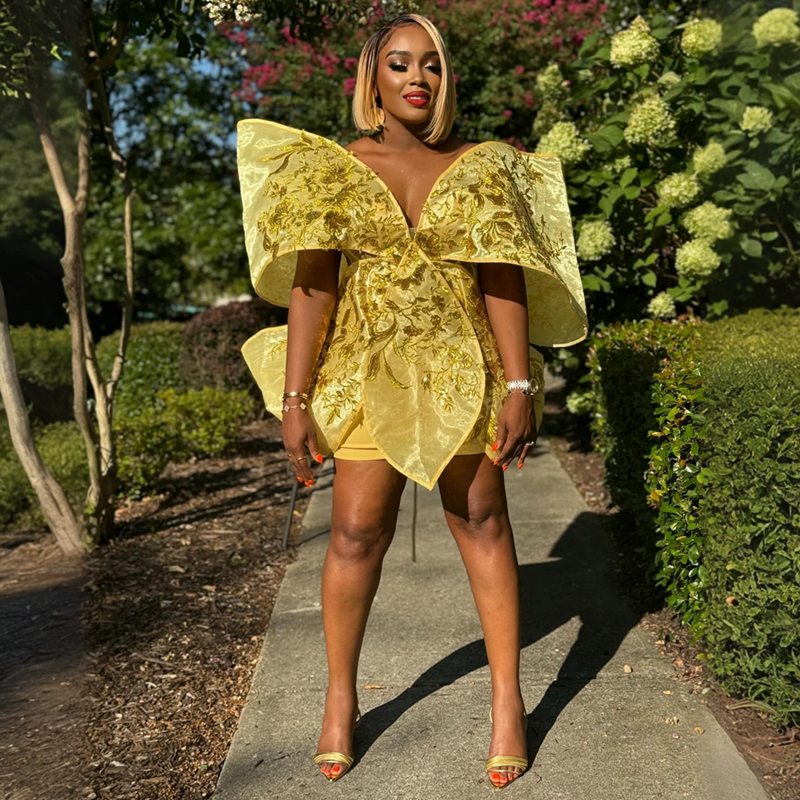 2024 Aso Ebi Gold Cocktail Dresses For Women Short Prom Dresses Mini Dresses Illusion Flora Appliqued Lace Beaded Birthday Dresses For Special Occasio