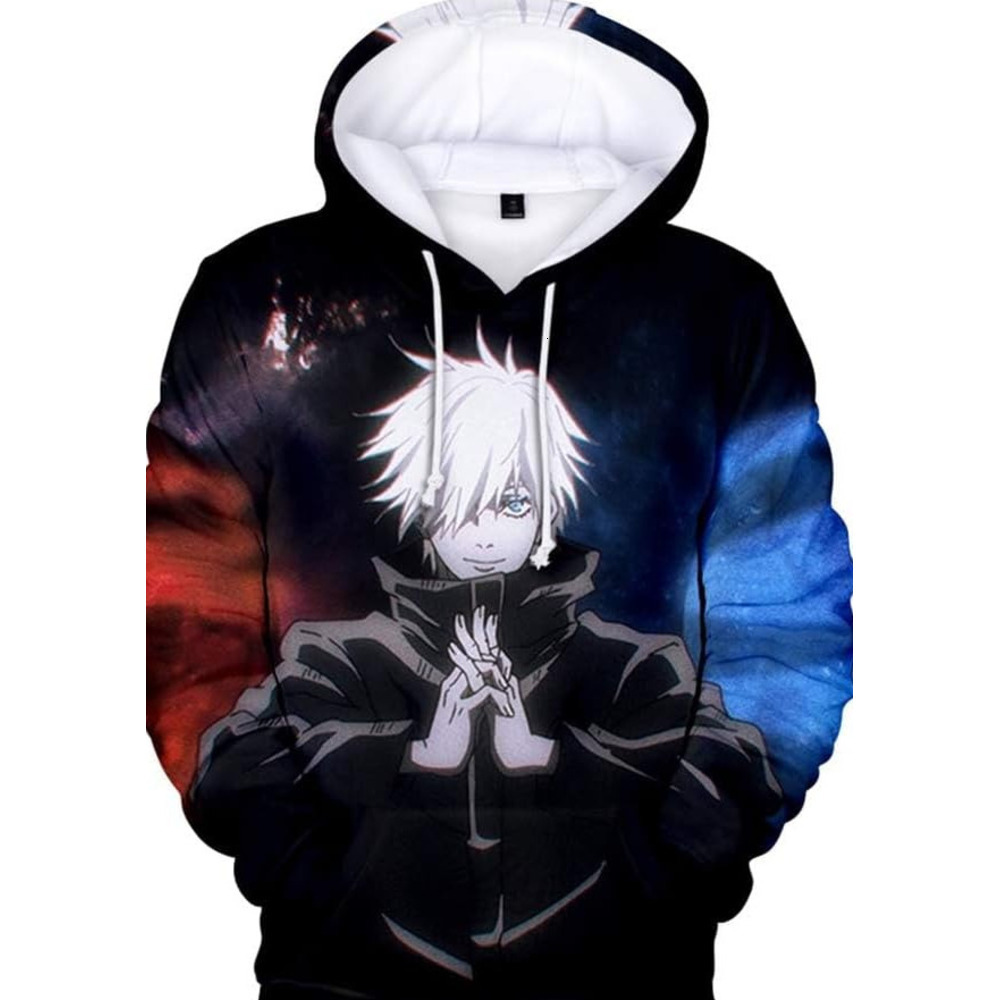 Hoodie for Mens Womens Gojo Satoru Hoodie Anime JJK Hoodie Jujitsu Kaisen Gojo Costume Multi 3D Printed Sweater Cosplay for Men Graphic Hoodies sweats