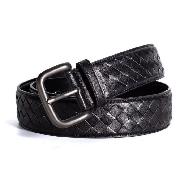 3.5cm wide western-style bride black coffee blue leather buckle mens belt fashion jeans shoulder strap 95-125cm 240925