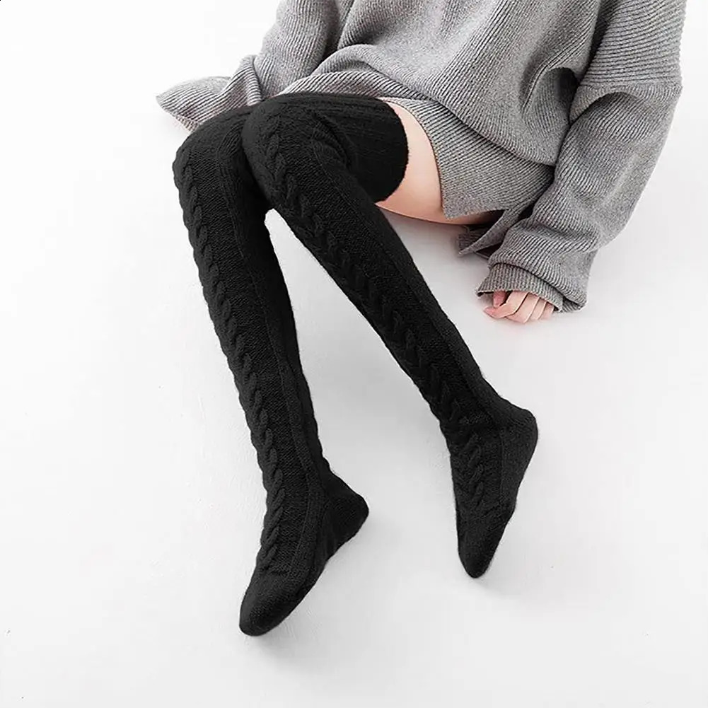 Womens thick socks extra long wool knitted warm boots long socks warm socks 240927