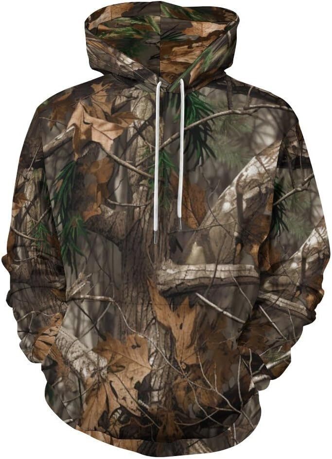 Hoodie for Mens Womens Mens Classic Hunting Camo Pullover Hoodie, Fleece Hooded Sweatshirts Graphic Hoodies sweatshirt