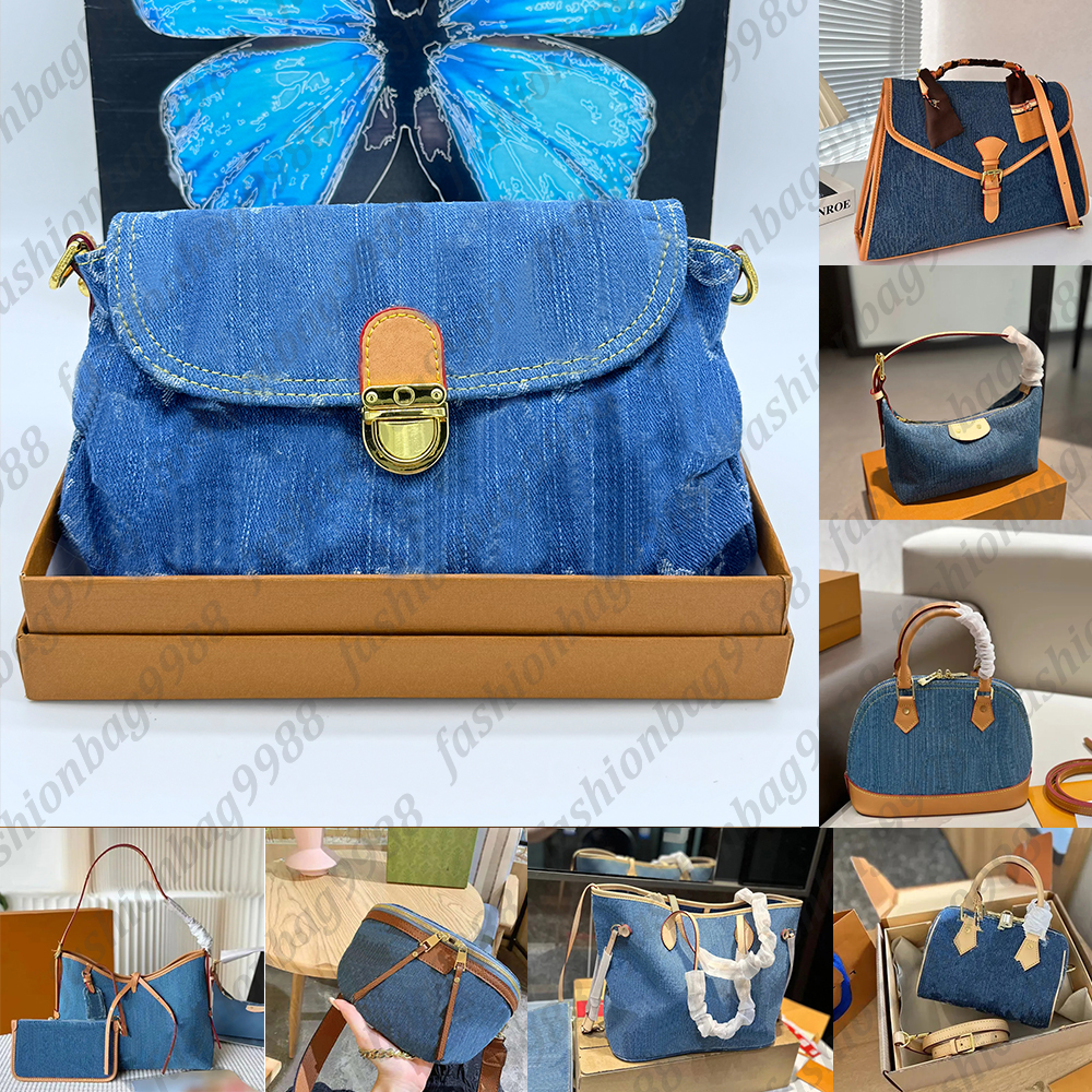 High quality Denim Bag Cowboy Tote Pillow bag Designer Shoulder Bags Women Mini Flap Crossbody Handbags Totes Bag Cool Blue Men Wallet Mini M Dhgate Bag Purses Dhgate