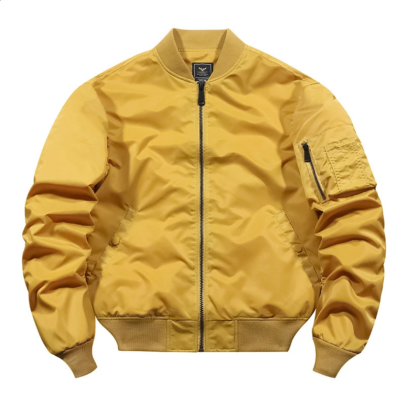 Fashion Baseball Jacket Men Yellow Autumn Bomber Military Coat Mens Casual Outwear Army Tactics Tops Goth Windbreaker 240927