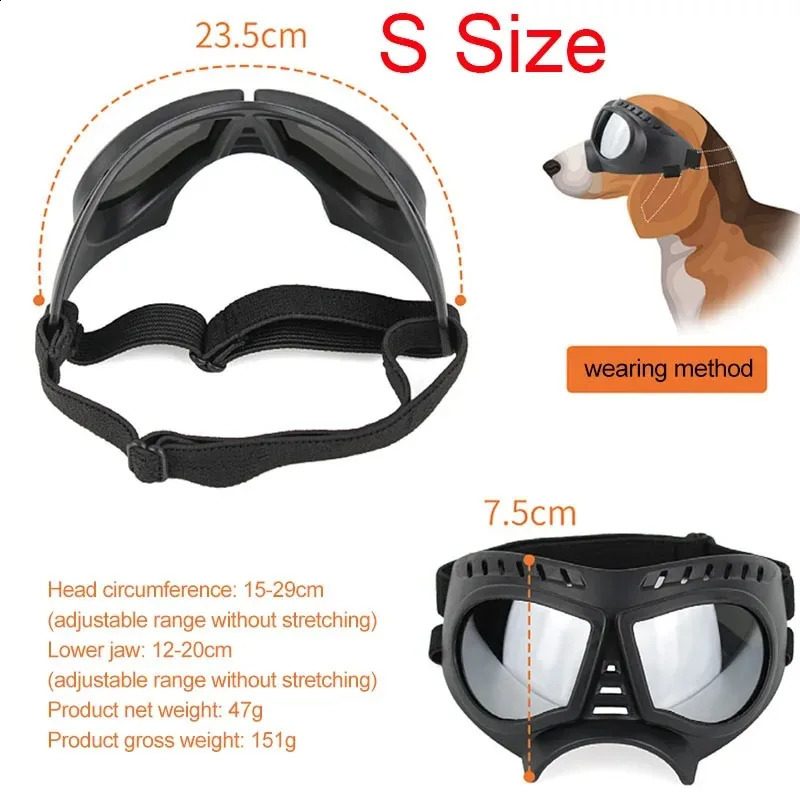 Outdoors Cool Pet Goggles UV Protection Sunglasses Dog Accessories Eye Mask Glasses Waterproof Windproof Adjustable Shoulder Straps