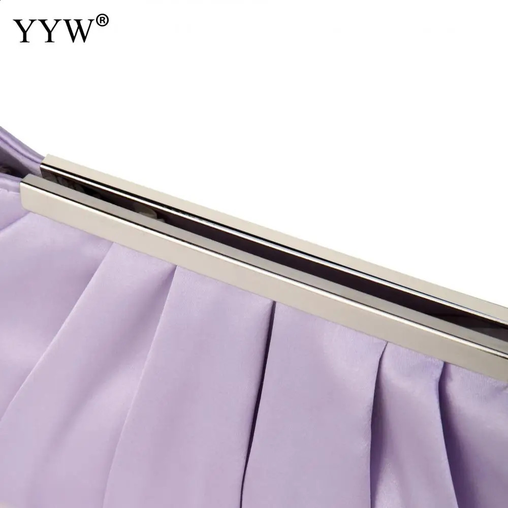 Womens Banquet Handbag Elegant Purple Chain Folded Evening Bag Wedding Wallet Party Clutch Shoulder Cross Body Handbag 240923bj