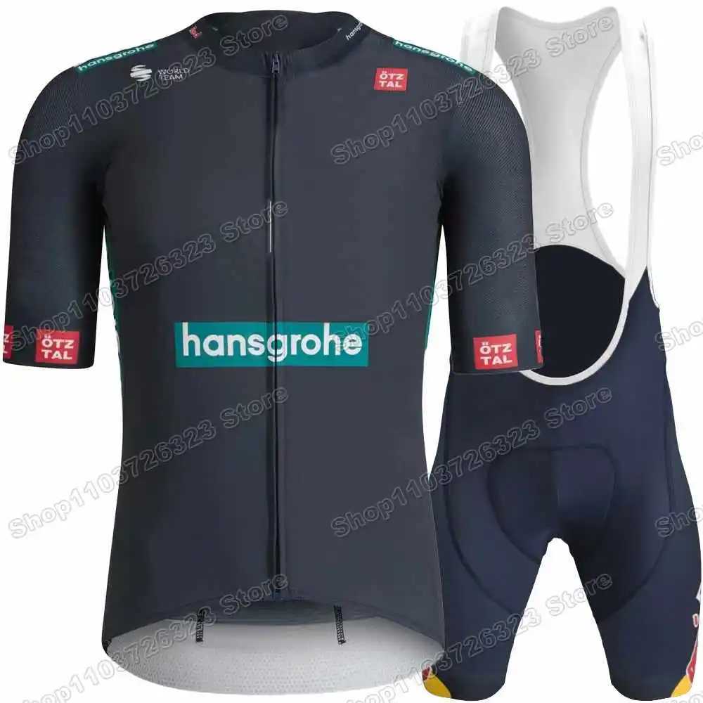 Hansgrohe cycling jersey set for the 2024 Italy Spain France tour team Primo Rogli clothing from Slovenia mens road cycling shirt bib shorts W240926