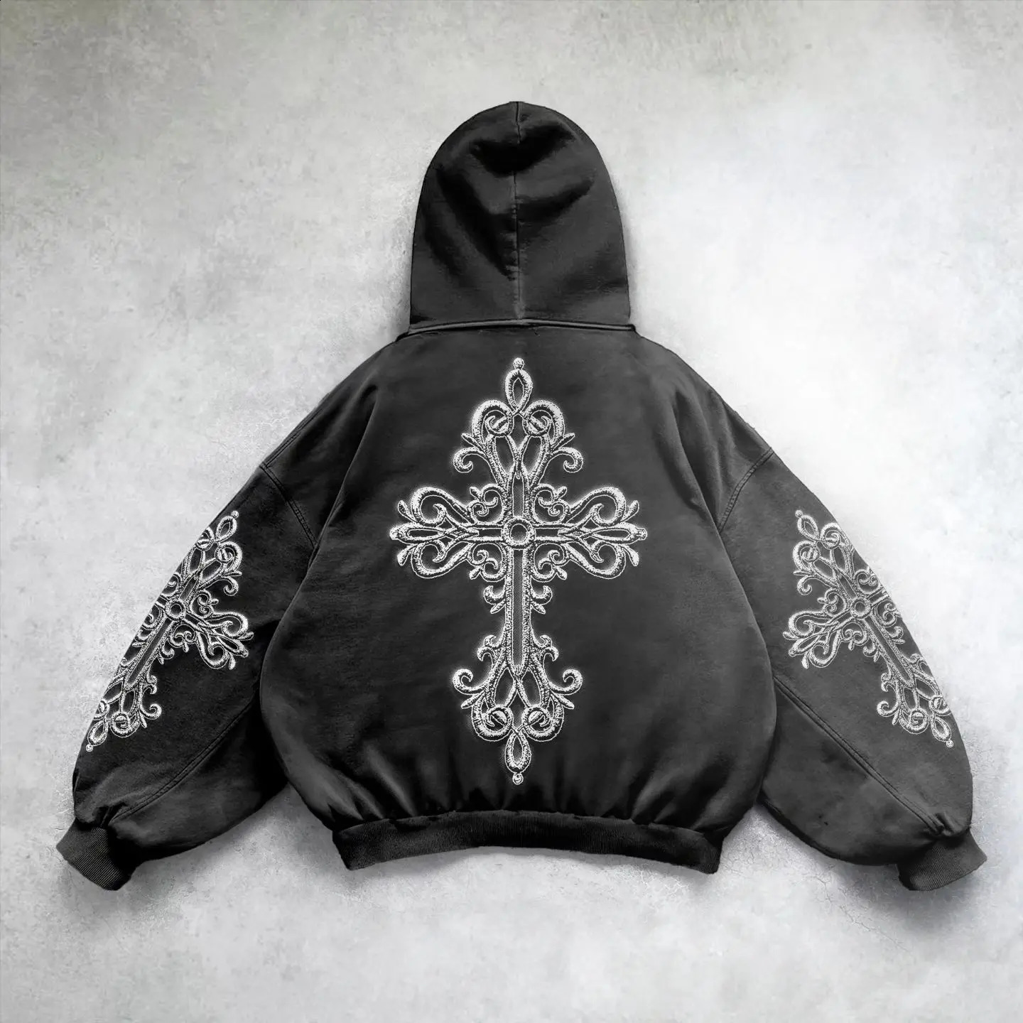 100 Cotton Mens Clothing Vintage Black Pinted Wash Hoodies Men Women Oversized Hip Hop Sweatshirts Casual Pullover Y2K Clothes 240919Z