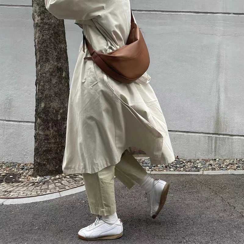 Womens Bag Summer New Style Soft Leather Texture Large Capacity Personalized Trendy One-shoulder Diagonal Dumpling Bag Z240926