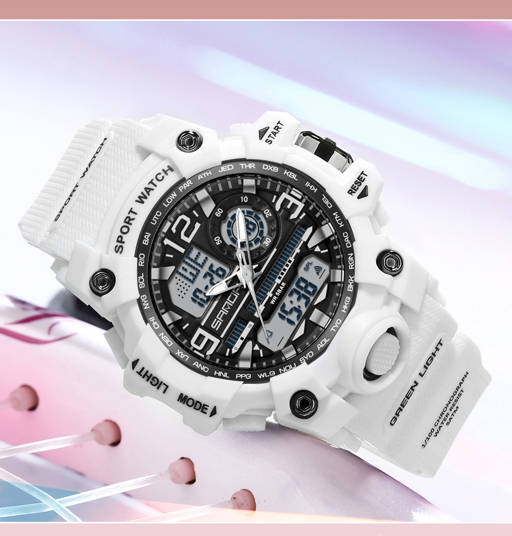 Fashion Top Brand Women's Youth LED Electronic Watch Multi functional Fashion Cool Women's Night Light Waterproof 3353