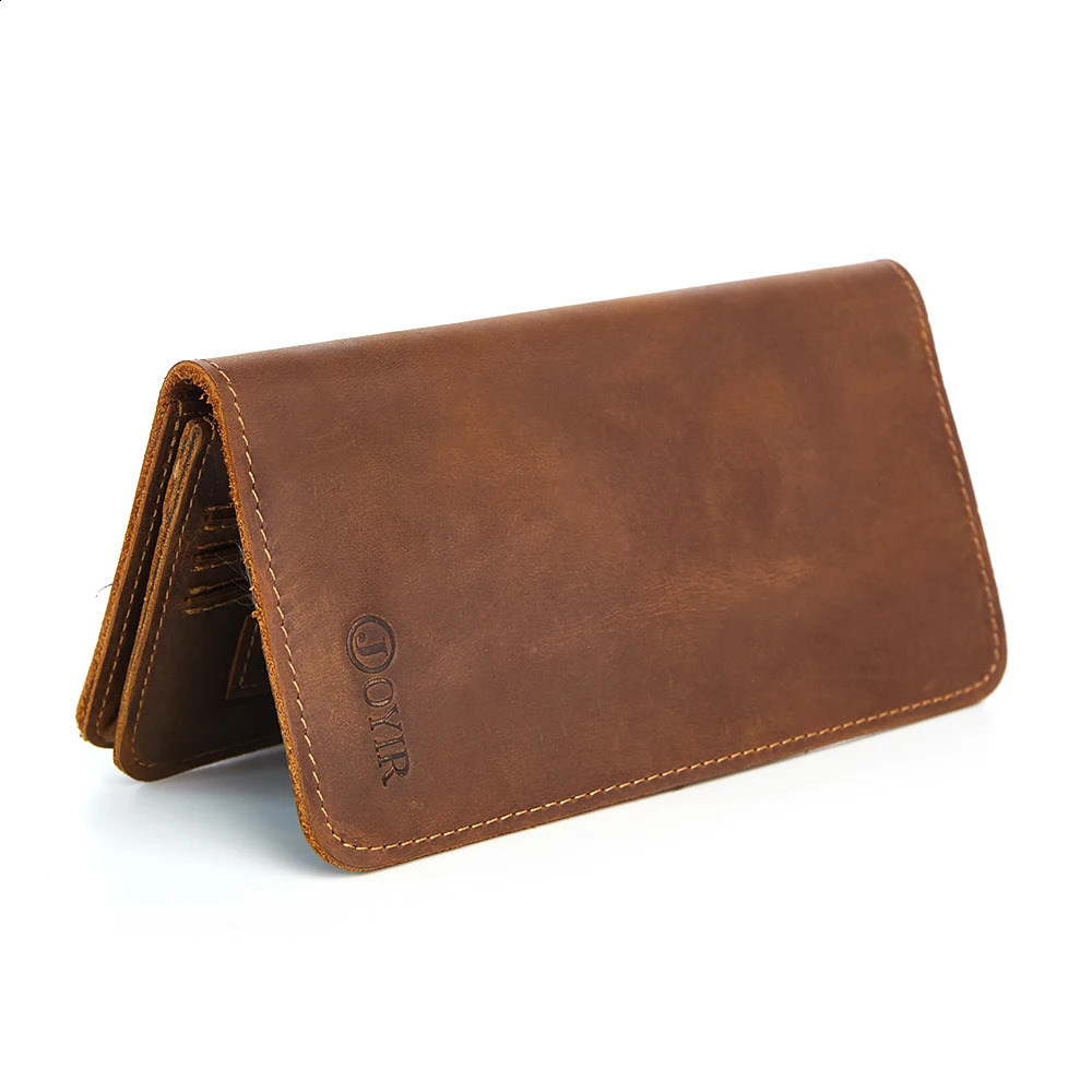 JOYIR Genuine Leather Wallet Coin Purse Vintage Long Men Wallets Perse Solid Card Holder Clutch Carteira Hombre for Male 240924 4