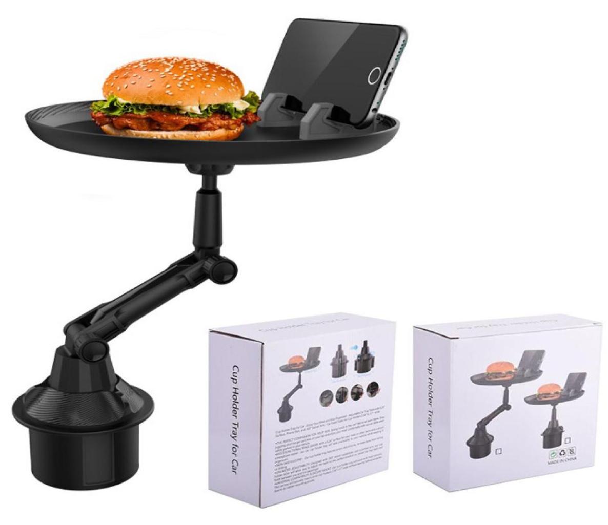 Adjustable Car Cup mounts Drink Coffee Bottle Organizer Accessories Food Tray Automobiles Table for Burgers French Fries phone hol