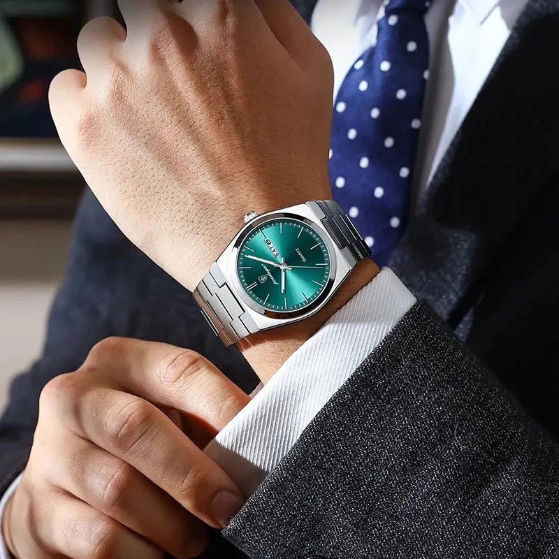 Business Men Watches Top Waterproof Stainless Steel Quartz Wrist Watch Man Silver Luminous Clock Relojes Hombre 240919