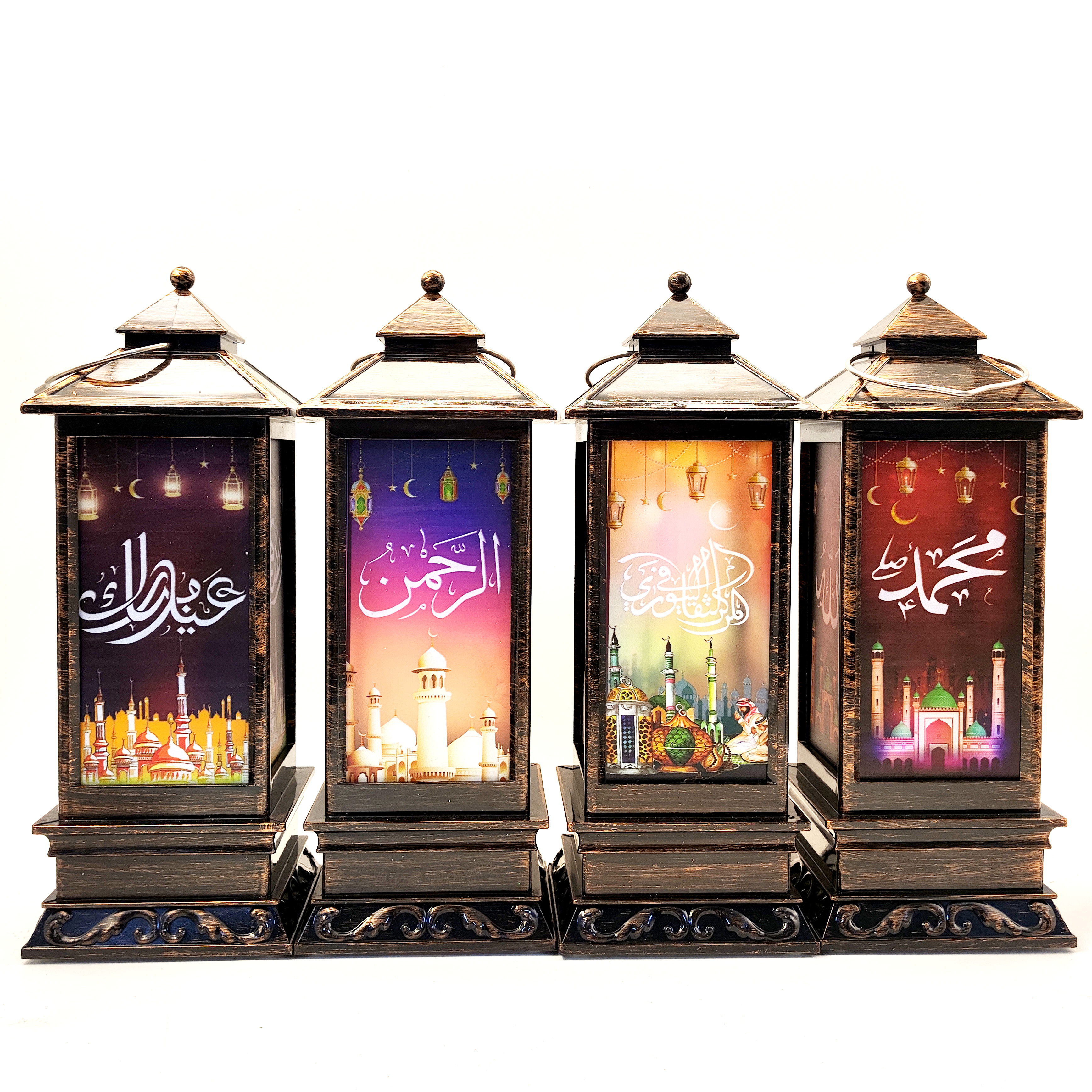 Middle East festival gift generous type wind lamp printing LED warm white light decoration