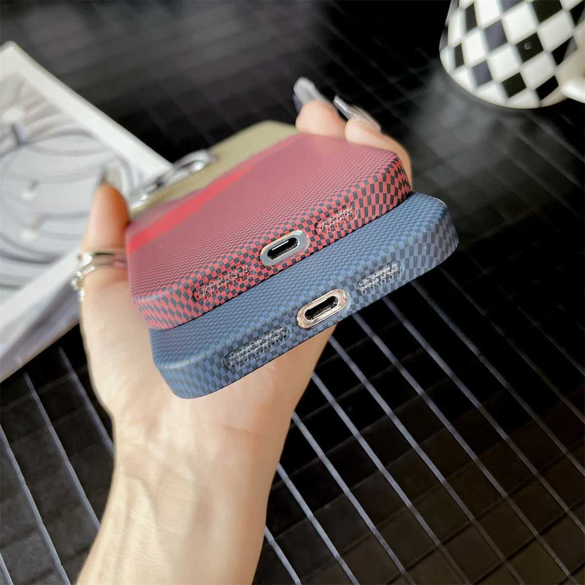 New Arrive Luxury Carbon Fibre Pattern ARMor For Magnetic Case For IPHONE 16 15 14 Plus 13 12 11 Pro Max Shockproof Cover M240927
