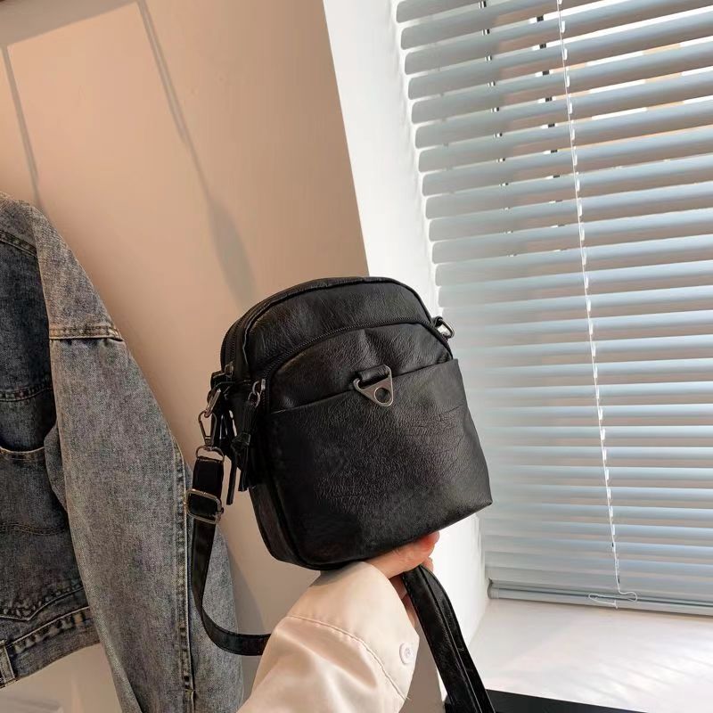 New Fashion Trend Women's Casual Crossbody Solid Color Foreign Style Small Single Shoulder Mobile Phone Bag