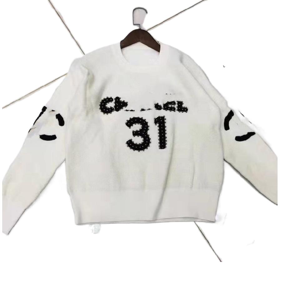 Women letter beading embroidery long sleeve knitted desinger sweater jumpers SML