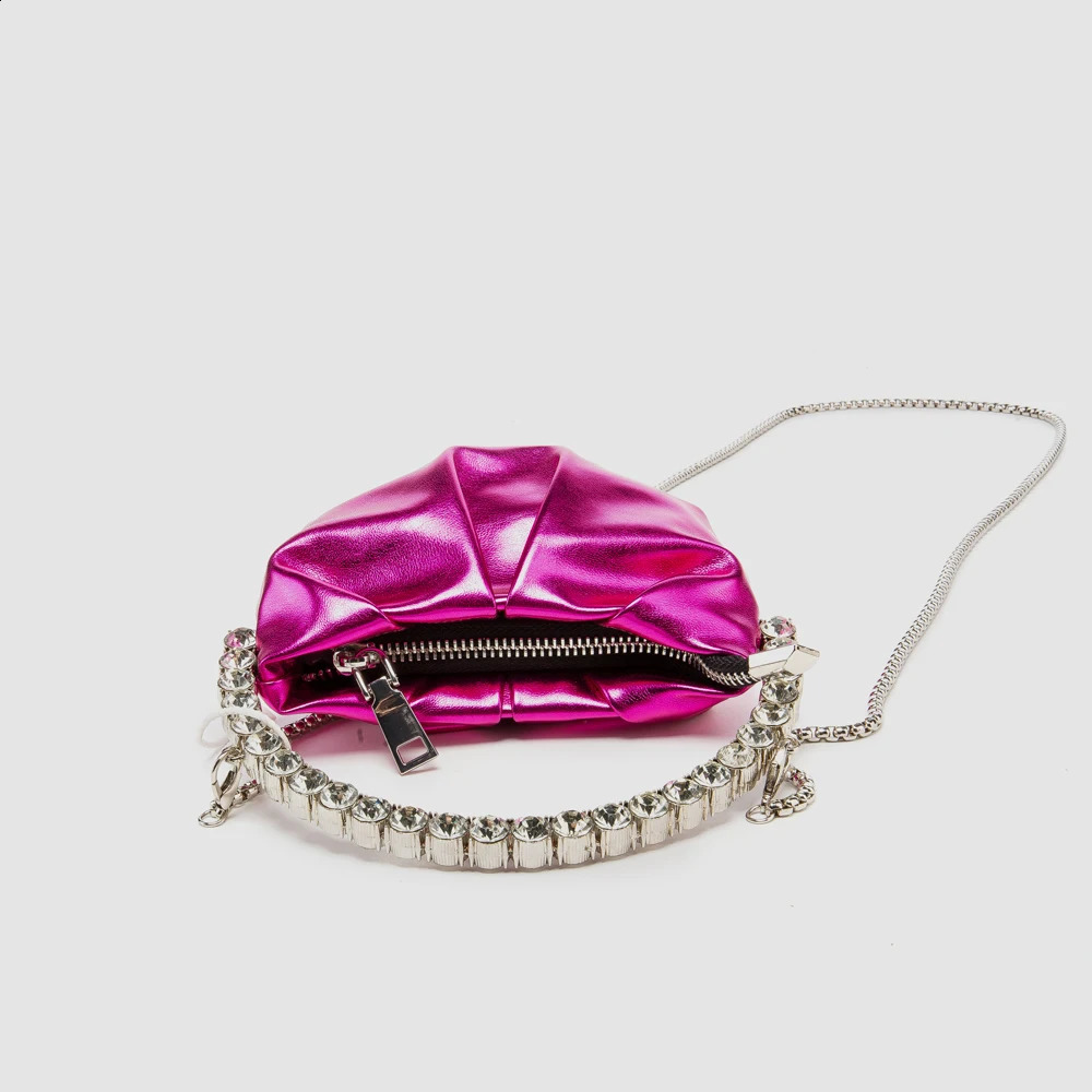 Sparkling Crystal and er Rhinestone Clutch Wallet Womens Handbag Leather Shoulder Bag 240923