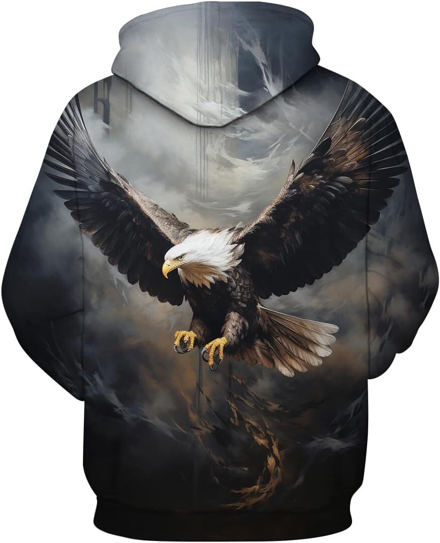 Hoodie for Mens Womens Novelty Bald Eagle Cool hoodies 3D Print Graphic Hoodies Sweatshirt Graphic Hoodies sweatshirt