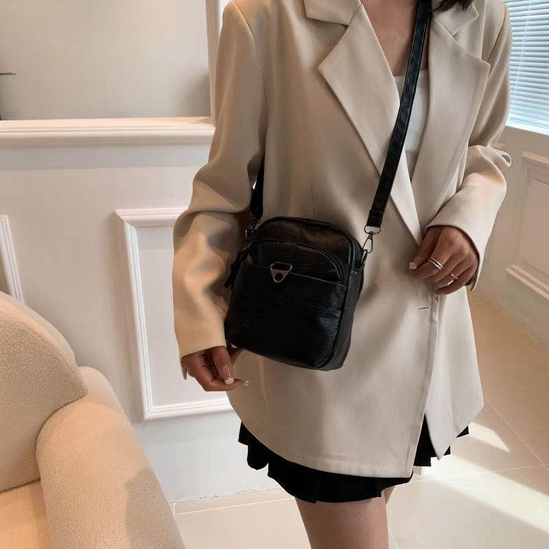 New Fashion Trend Women's Casual Crossbody Solid Color Foreign Style Small Single Shoulder Mobile Phone Bag