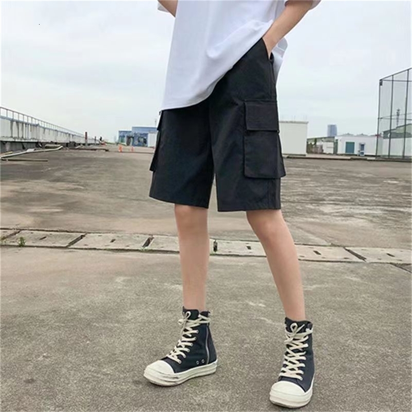 2024 Black Cool Cargo Shorts for Men and Women Couples Thin Loose Dopamine Sports Casual Korean Hip Hop Outwear y240926
