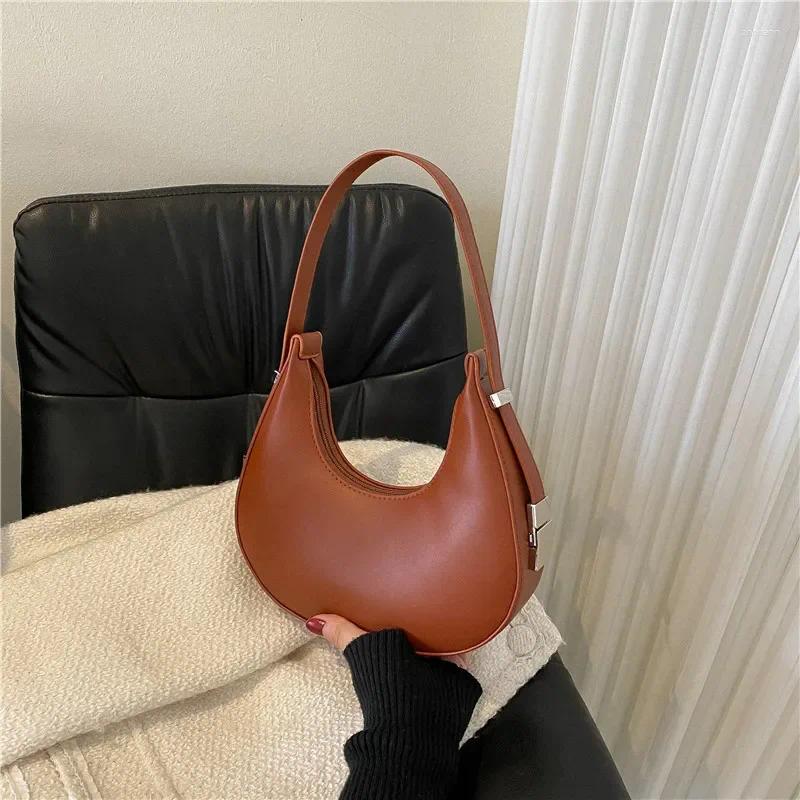 Free Shipping Shoulder Bags Spring Solid Color Half-moon For Women Fashion PU Leather Underarm Bag Advanced Brand Handbag Purs Designer Bag Luxury Bag